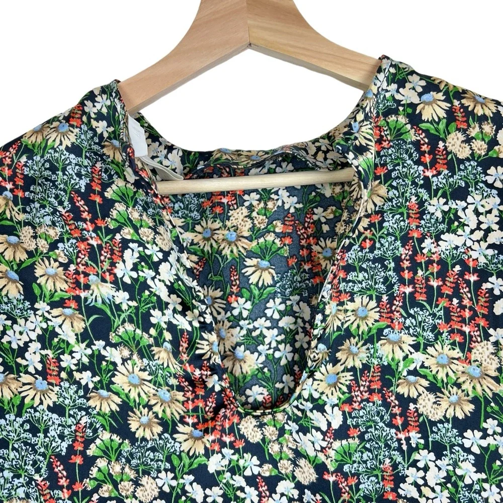 H&M Crop Top Floral Womens XS Satin Y2K 90s Inspired Fairy Whimsy Cottagecore - Picture 6 of 10